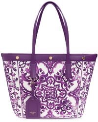 Dolce & Gabbana - Shopper Bag With "Majolica" Print - Lyst
