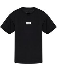 MM6 by Maison Margiela - T-Shirt With Logo Patch - Lyst