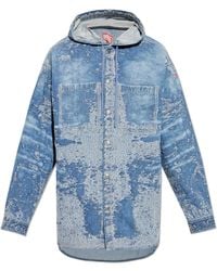 DIESEL - Denim Shirt With Hood D-Dewnys-Hood-S - Lyst