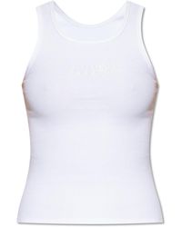 MM6 by Maison Martin Margiela - Ribbed Top With Logo, - Lyst
