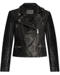AllSaints - 'cargo' Leather Jacket, - Lyst