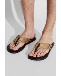 Burberry - Leather Slides - Lyst