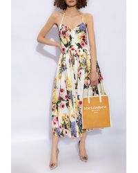Dolce & Gabbana - Dress With Floral Motif, - Lyst