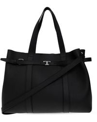 Tod's - Leather Tote Bag With Logo - Lyst