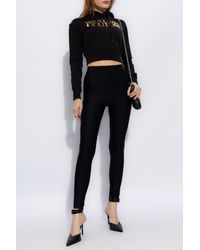 Versace - Cropped Hoodie With Logo, - Lyst