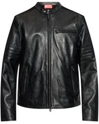 DIESEL J-Antil Faux-Leather Jacket in Black for Men | Lyst UK