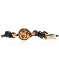 Versace - Leather Bracelet With Medusa Head - Lyst