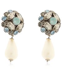 Dolce & Gabbana - Clip-On Earrings With Shimmering Crystals - Lyst