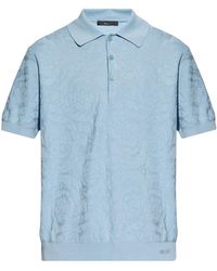 Versace - Polo Shirt With Barocco Pattern, - Lyst