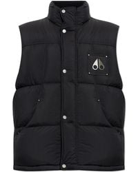 Moose Knuckles - Down Gilet With Logo Application - Lyst