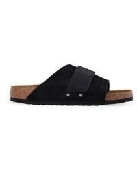 Birkenstock - Desert Buck Black Nubuck Kyoto Sandals - Lyst