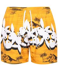 Amiri Swim Shorts With Logo - Yellow