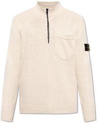 Stone Island - Sweater With Standing Collar, - Lyst