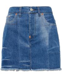 KENZO - Denim Skirt With Vintage Effect - Lyst