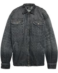 Balenciaga - Denim Jacket With Monogram - Lyst