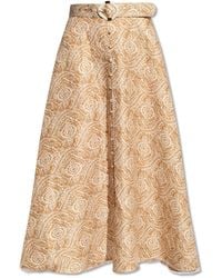 Ixiah - Patterned Skirt With Belt, - Lyst
