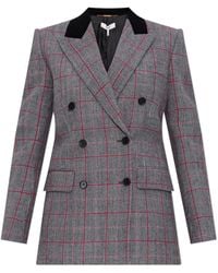 Chloé - Double-Breasted Blazer With A Check Pattern - Lyst