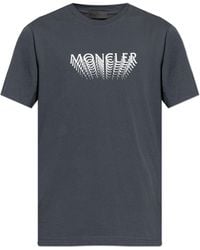 Moncler - T-Shirt With Printed Logo - Lyst