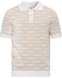 CASABLANCA - Wool Polo With Monogram - Lyst