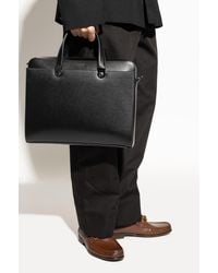 Ferragamo - Leather Briefcase With Logo - Lyst