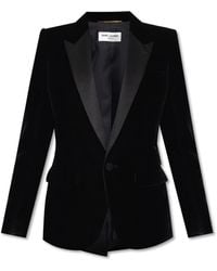 Saint Laurent - Single-breasted Velvet Tuxedo Jacket - Lyst