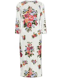 Dolce & Gabbana - Floral Motif Dress - Lyst
