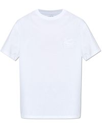 Etro - T-Shirt With Embroidered Logo - Lyst