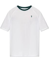 Ami Paris - T-Shirt With Embroidered Logo - Lyst