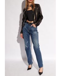 Dolce & Gabbana - Leather Biker Jacket - Lyst