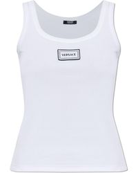 Versace - Ribbed Sleeveless Top - Lyst