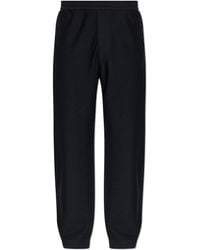 Giorgio Armani - Perforated Trousers With Embroidered Logo - Lyst