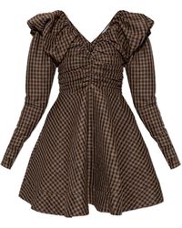 Ganni - Dress With A Check Pattern - Lyst