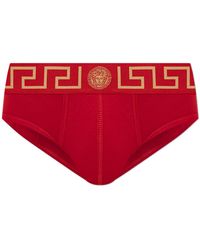 Versace - Cotton Briefs With Logo - Lyst