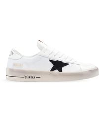 Golden Goose - Stardan Low-Top Leather And Mesh Trainers - Lyst