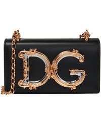 Dolce & Gabbana Dg Girls Small Leather Shoulder Bag - Black