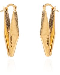 Jimmy Choo - Earrings With Engraved Logo - Lyst