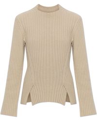 Victoria Beckham - Wool Sweater With Double Slit - Lyst