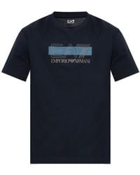 EA7 - T-Shirt With Printed Logo - Lyst