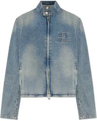 Courreges - Denim Jacket With Stand-Up Collar - Lyst