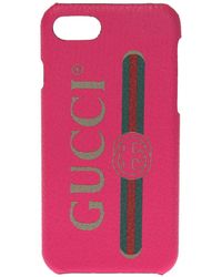 Gucci 'web' Stripe Iphone 8 Case - Pink
