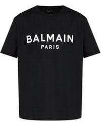 Balmain - T-Shirt With Printed Logo - Lyst