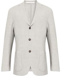 Eleventy - Wool Blazer With Open Lapels - Lyst