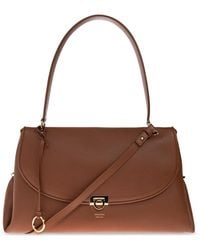 Ferragamo - Leather Bag With Logo - Lyst