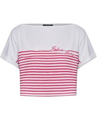 Balmain - Top With A Striped Pattern - Lyst
