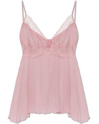 Blumarine - Top With Lace Inserts - Lyst