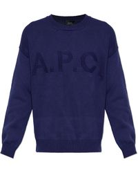 A.P.C. - Cotton Sweater With Logo - Lyst