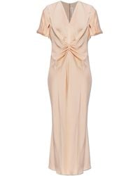 Victoria Beckham - Satin Dress With Draping - Lyst