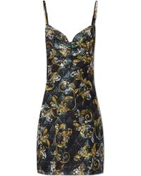 Versace Jeans Couture - Sequined Dress With Barocco Pattern - Lyst