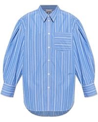 Ganni - "Oversize" Shirt With Pocket - Lyst