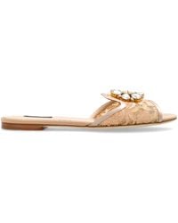 Dolce & Gabbana - Flip-Flops With Shimmering Crystals - Lyst
